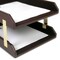 Dacasso Chocolate Brown Leather Double Legal-Size Trays AG-3421 - alternate 2